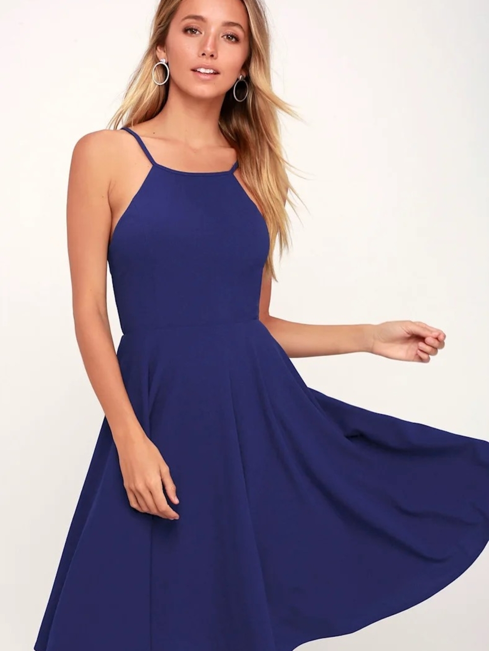 Lulus Classic Navy Halter Fit & Flare Dress - Women